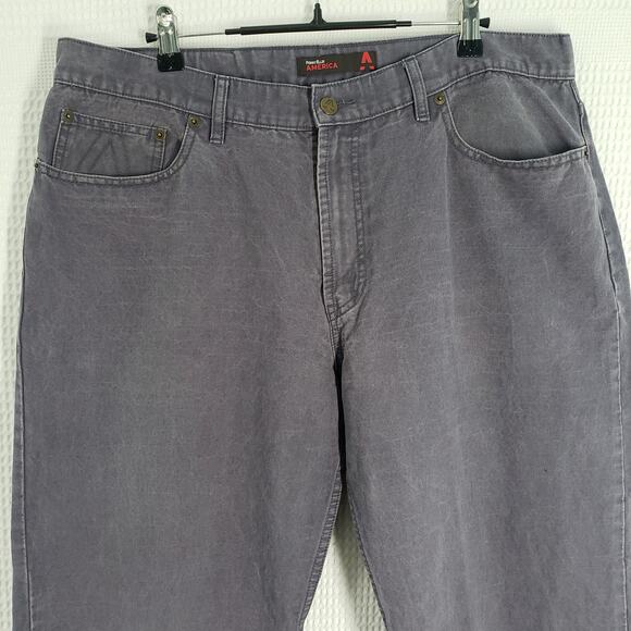 Vintage Perry Ellis America Jeans Men 38x30 (Actual 35x27) Gray Relaxed Straight - Picture 12 of 16